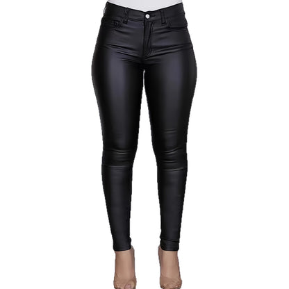 Damen Hochglänzende Skinny-Leggings mit hohem Bund und Formeffekt Stalluxe