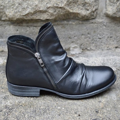 Damen modische Stiefeletten mit asymmetrischem Reißverschluss Stalluxe