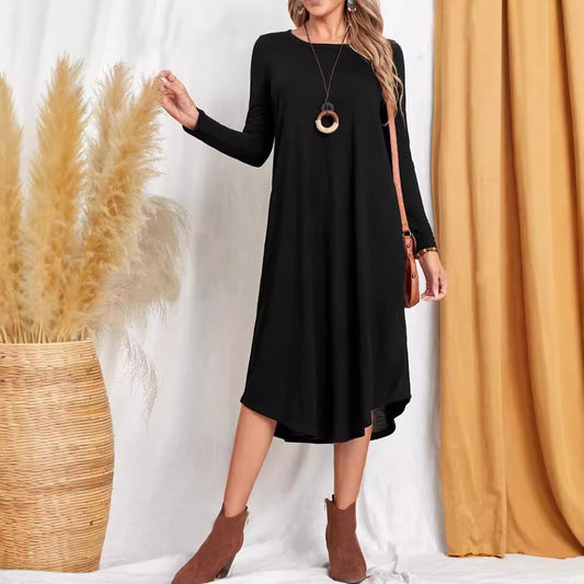 Damen Freizeit-Maxikleid mit praktischen Taschen und lockerem Schnitt Stalluxe