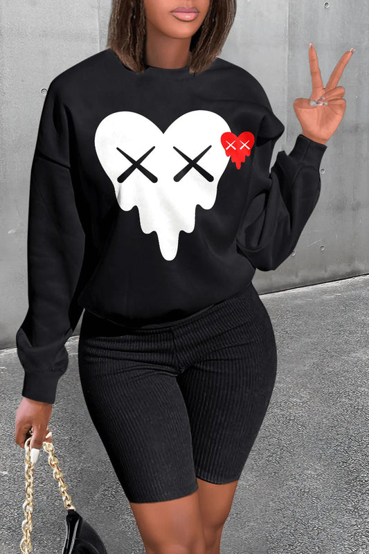 Herren Sweatshirt mit kreativer Herz-Grafik Stalluxe