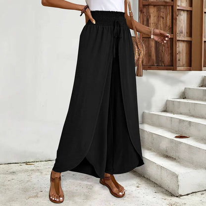 Damen Palazzo-Hose mit elastischem Bund und seitlichen Schlitzen Stalluxe