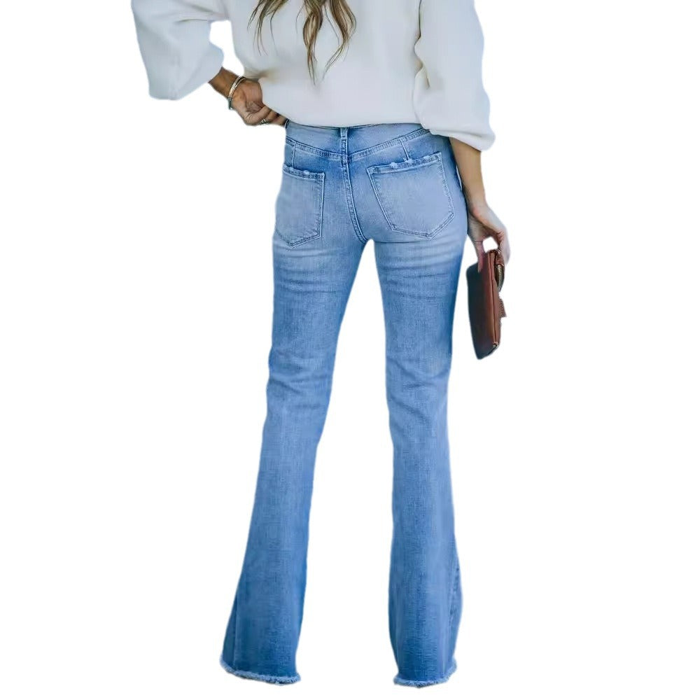 Damen Flared Jeans mit hohem Bund und elegantem Schnitt Stalluxe