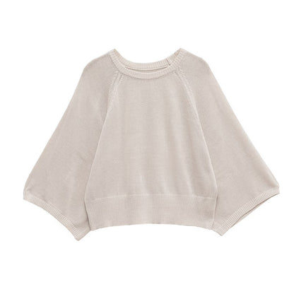 Damen lässiger Pullover mit weiten Ärmeln und Rundhalsausschnitt Stalluxe