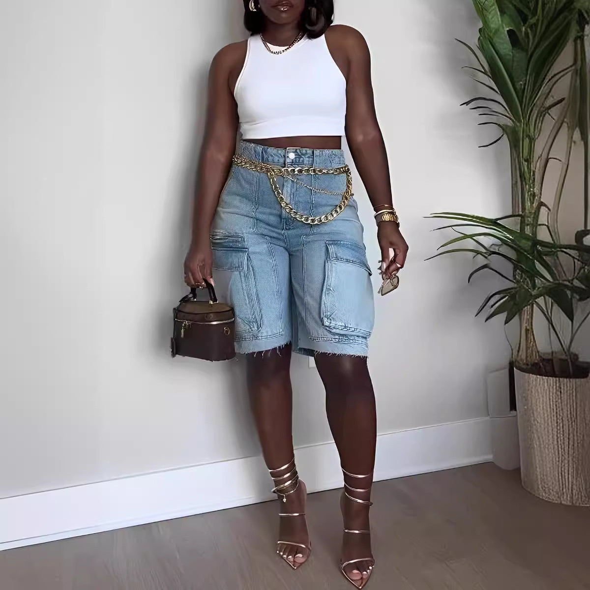 Damen Cargo-Shorts im modernen Schnitt mit praktischen Taschen Stalluxe