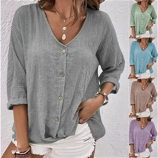 Damen lässige Bluse mit Knopfdetail und weitem Schnitt Stalluxe