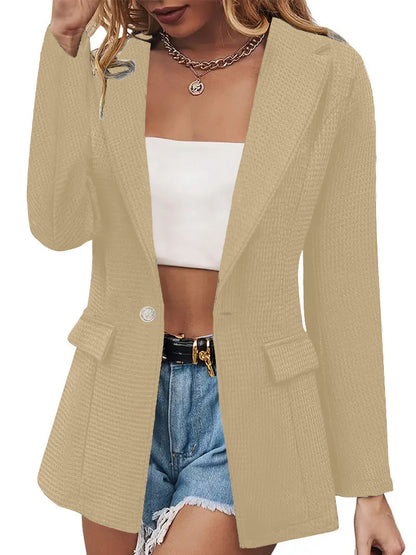 Damen stylische Blazerjacke mit strukturiertem Stoff und aufgesetzten Taschen Stalluxe