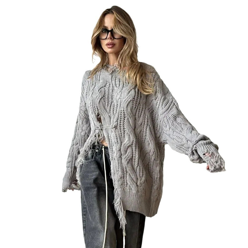Damen Oversized Strickpullover Stalluxe