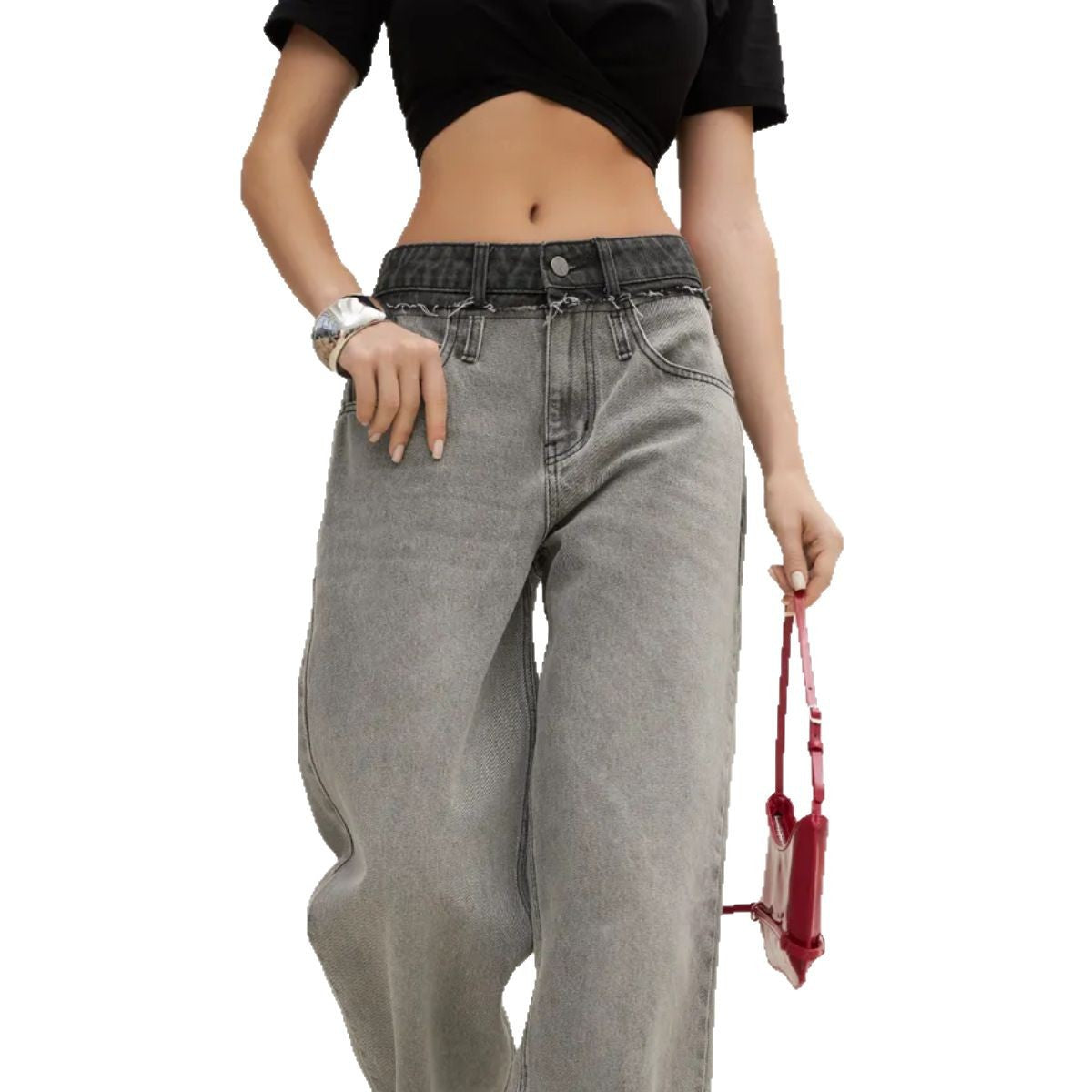 Damen High-Waist Jeanstyl Stalluxe