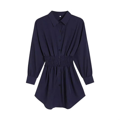 Damen Modisches Hemdblusenkleid mit tailliertem Schnitt und grafischem Muster Stalluxe