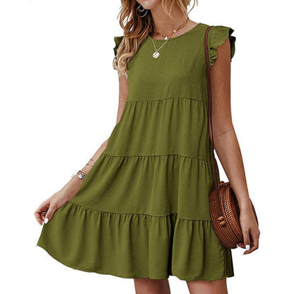 Damen Oversized Sommerkleid mit Rüschendetails Stalluxe