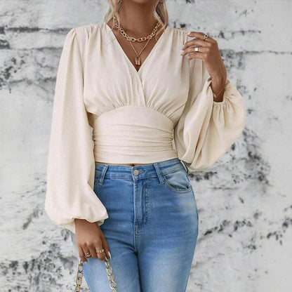 Damen Bluse mit voluminösen Puffärmeln Stalluxe