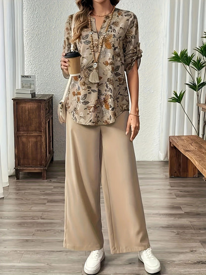 Damen Hemdbluse mit floralem Muster Stalluxe