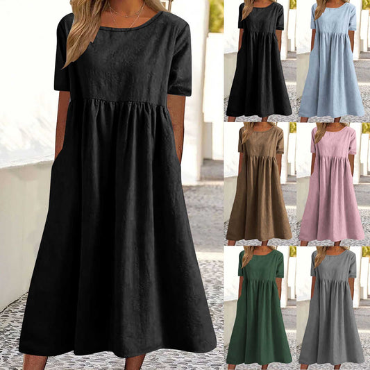 Damen lässiges Maxikleid mit Taschen Stalluxe
