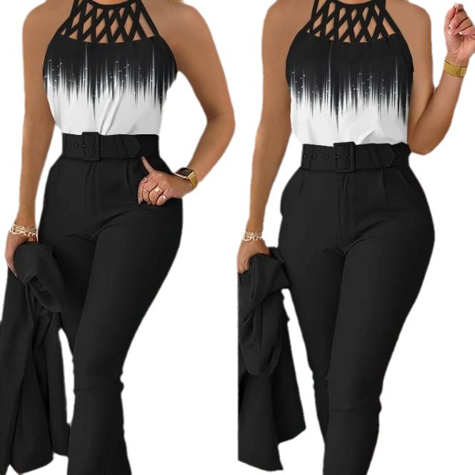 Damen Eleganter Jumpsuit mit raffiniertem Schnürdesign Stalluxe