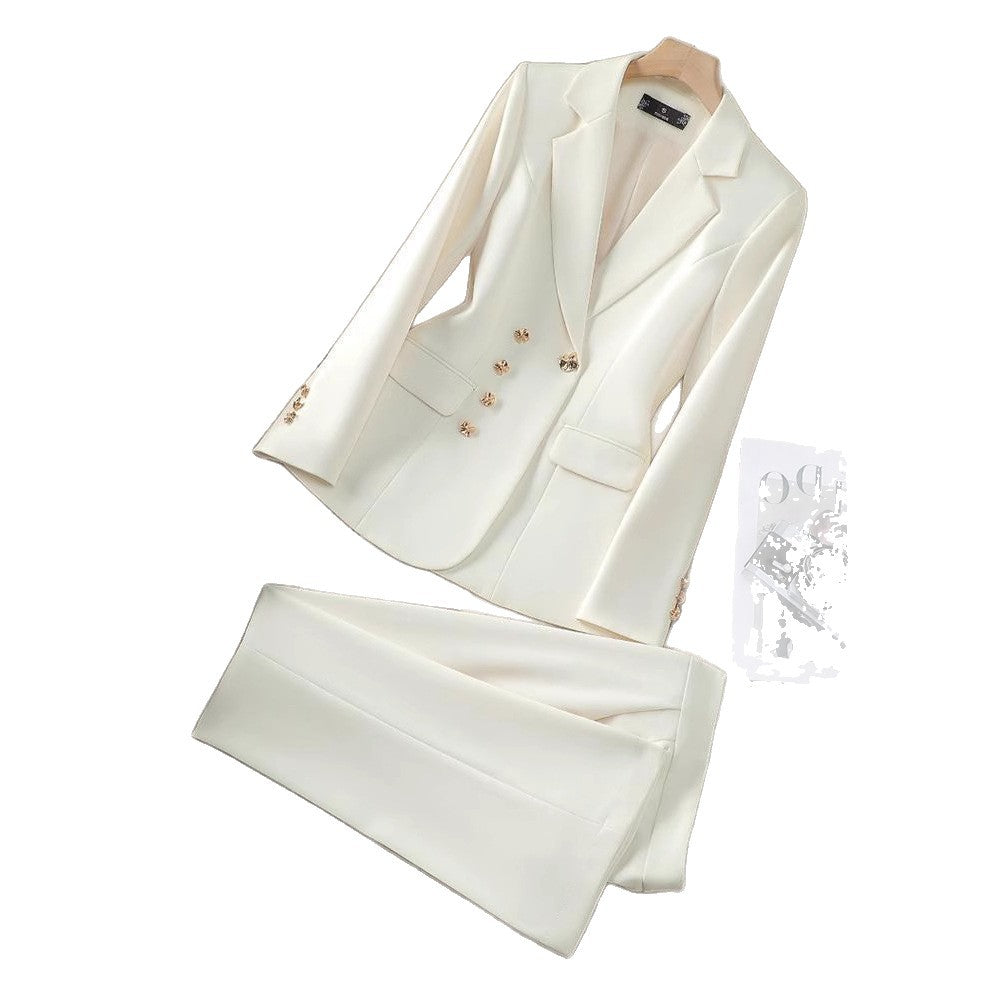 Damen Elegantes Business-Anzug-Set mit dekorativen Knopfdetails Stalluxe