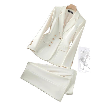 Damen Elegantes Business-Anzug-Set mit dekorativen Knopfdetails Stalluxe
