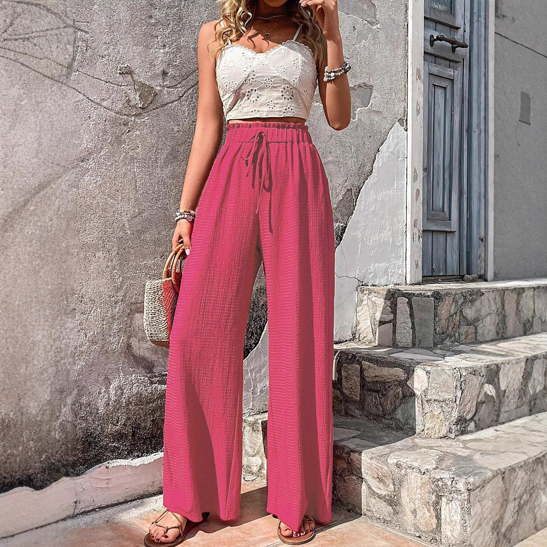 Damen Weite Sommerhose mit elastischem Bund und praktischem Kordelzug Stalluxe