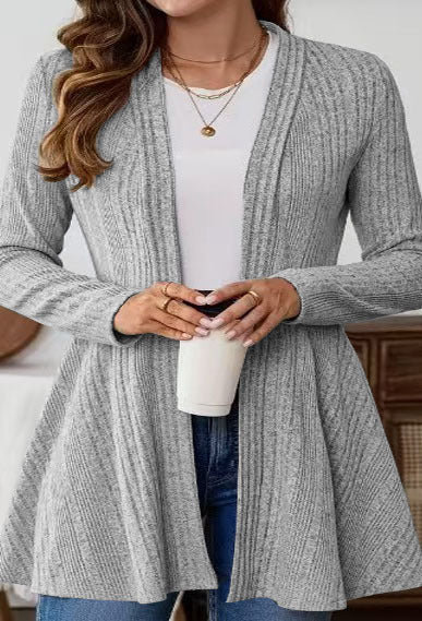 Damen Strickjacke mit langem Schnitt und offenem Design Stalluxe