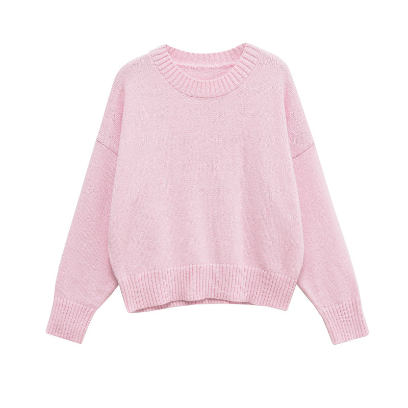 Damen Bequemer Oversize-Pullover mit Rundhalsausschnitt und breiten Bündchen Stalluxe