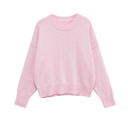 Damen Bequemer Oversize-Pullover mit Rundhalsausschnitt und breiten Bündchen Stalluxe