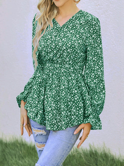 Damen Ausgestellt Bluse mit floralem Design und Rüschendetails Stalluxe