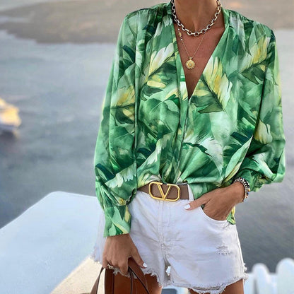 Damen Chice Bluse mit floralem Muster und modischem V-Ausschnitt Stalluxe