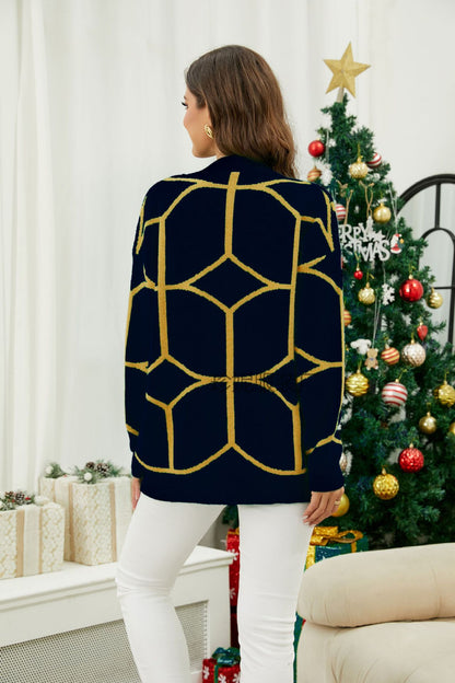 Damen Kuschelige Strickjacke mit geometrischem Muster Stalluxe