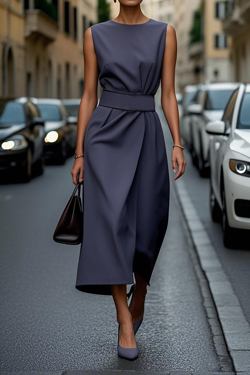 Damen Elegantes A-Linien Maxikleid Stalluxe
