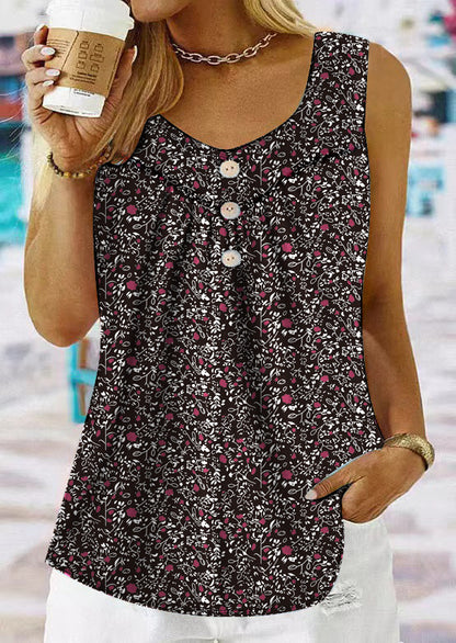 Damen Bluse mit Blumenmuster und Knopfleiste Stalluxe