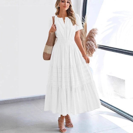 Damen Maxikleid mit voluminösem Rock Stalluxe