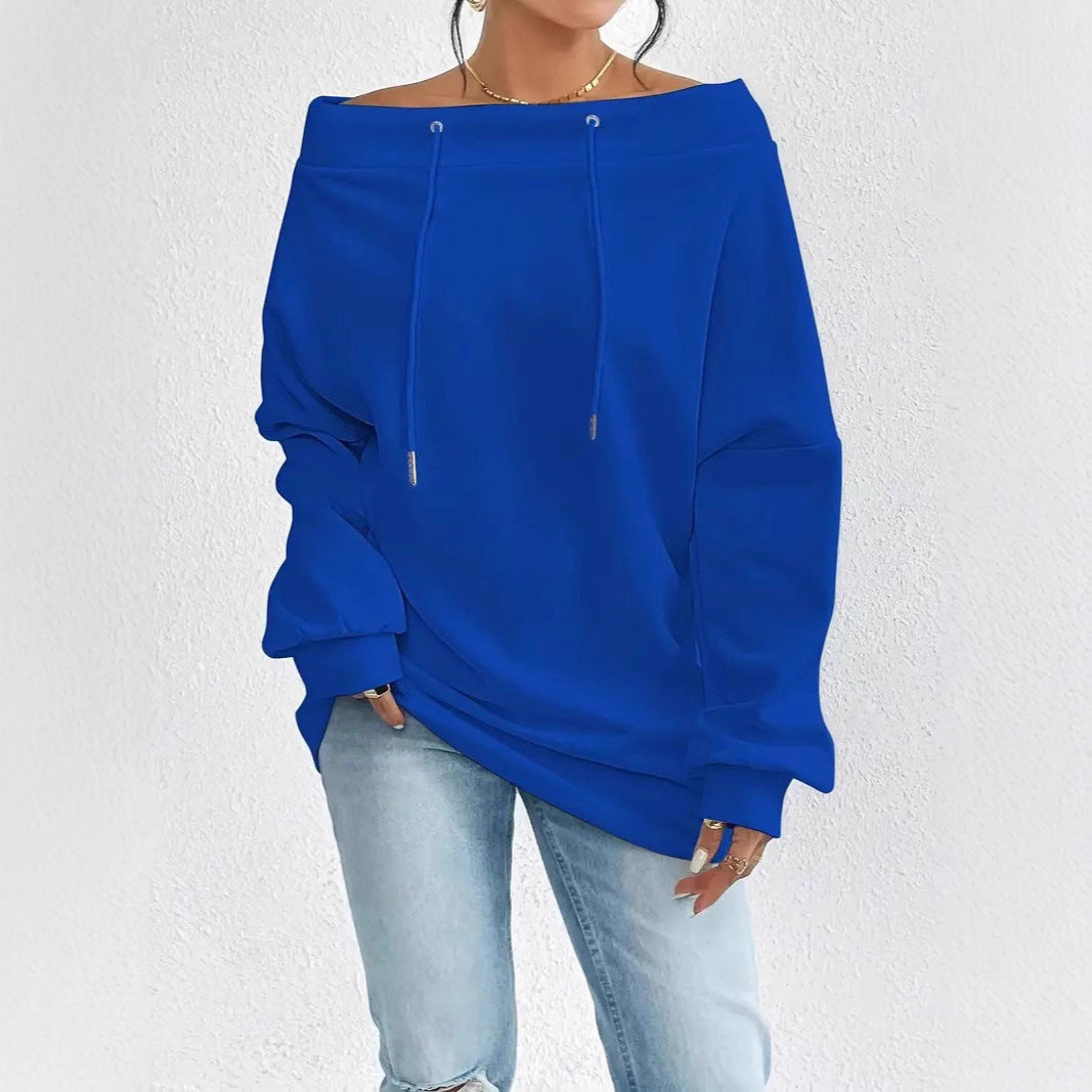 Damen Oversized Sweatshirt mit lässigem Off-Shoulder-Ausschnitt Stalluxe