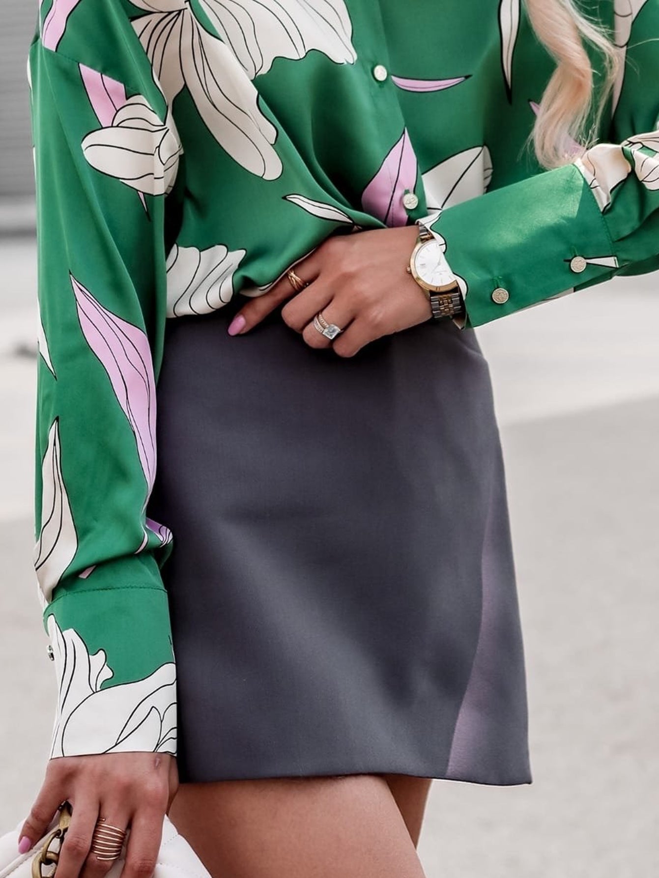 Damen Bluse mit floralem Design und oversized Schnitt Stalluxe
