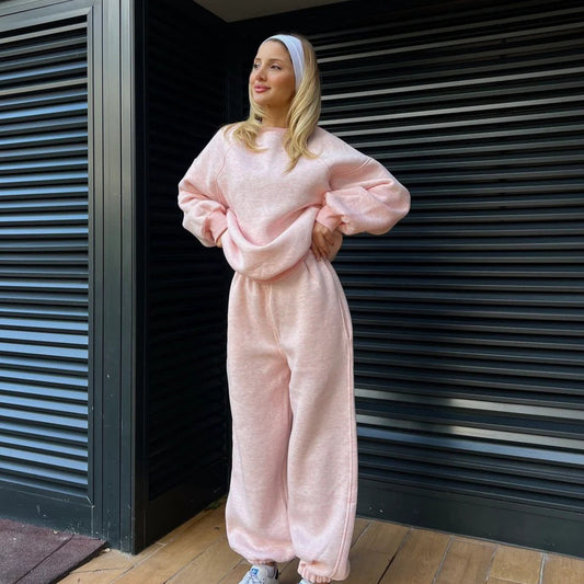 Damen gemütlicher Oversize Hoodie und Sweatpants Set Stalluxe