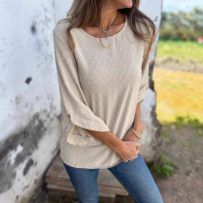 Damen lässige Bluse mit dekorativem Punktedesign Stalluxe