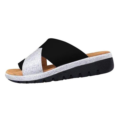 Damen modische Slippers mit glitzernden Akzenten und rutschfester Sohle Stalluxe