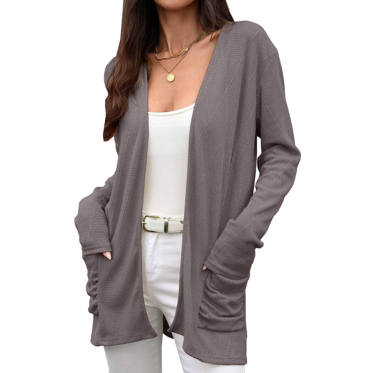 Damen Wickeljacke mit strukturierter Oberfläche Stalluxe