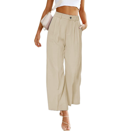 Damen Weit geschnittene Hochbund-Hose mit Faltenwurf Stalluxe