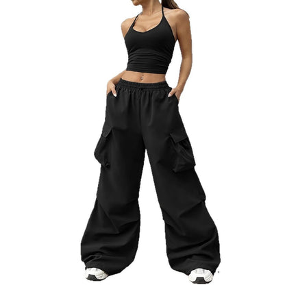 Damen Weit geschnittene Cargo-Hose mit stylischen Details Stalluxe