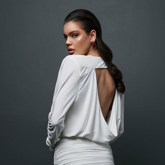 Damen Bodysuit mit eleganten Drapierungsdetails Stalluxe