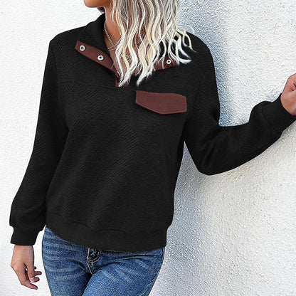 Damen modischer Stehkragen Sweater Stalluxe