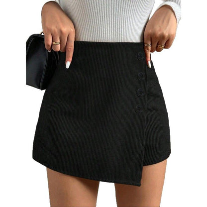 Damen Minirock mit Knopfdetails Stalluxe