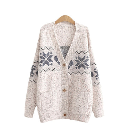 Damen Großer Strickcardigan mit zeitgemäßem Zick-Zack-Muster und praktischen Taschen Stalluxe