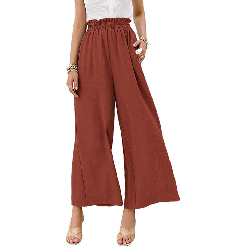 Damen Weite Palazzo-Hose mit elastischem Bund Stalluxe