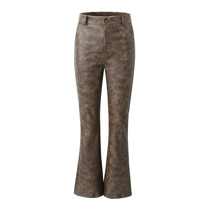 Damen Flared Kunstlederhose mit eleganter Passform und hohem Bund Stalluxe