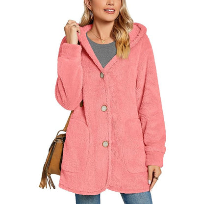 Damen Kuschelige Fleecejacke mit Kapuze und Taschen Stalluxe