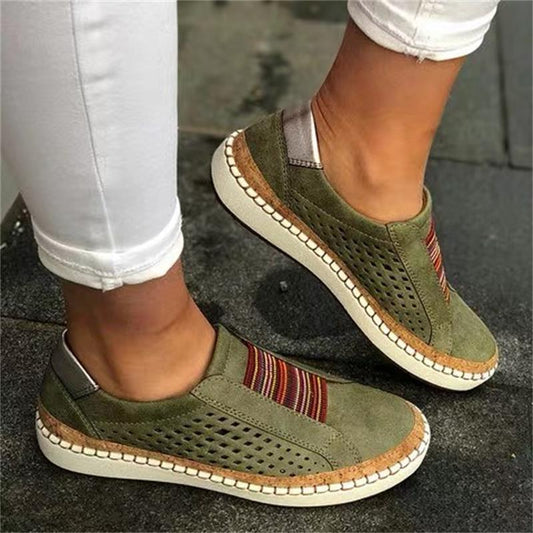 Damen bequeme Slip-On Sneakers mit atmungsaktiver Oberflächenstruktur Stalluxe