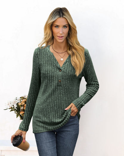 Damen Grobstrickpullover mit V-Ausschnitt und Knopfdetails Stalluxe