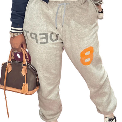 Damen Bequeme Sportpants mit moderner Grafik und elastischem Bund Stalluxe