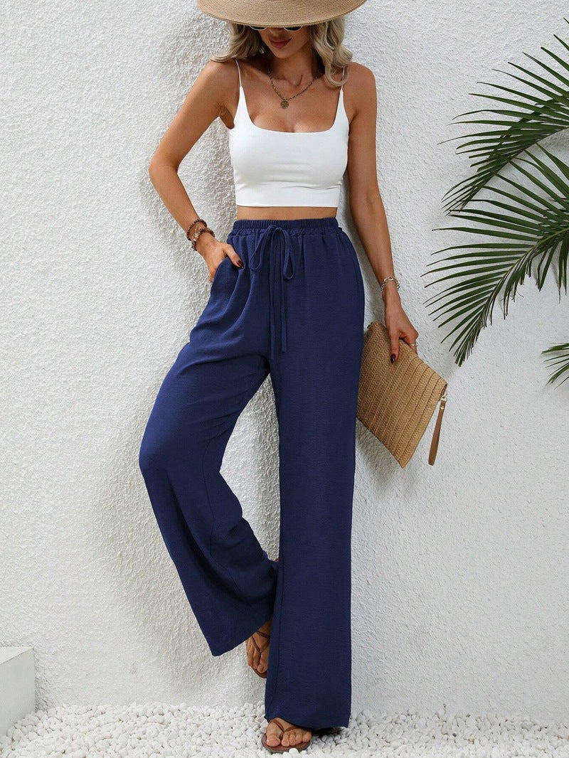 Damen weite Sommerhose mit elastischem Bund und lässigem Schnitt Stalluxe