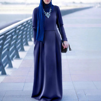 Damen Elegantes Maxikleid mit langem Arm und fließendem Schnitt Stalluxe